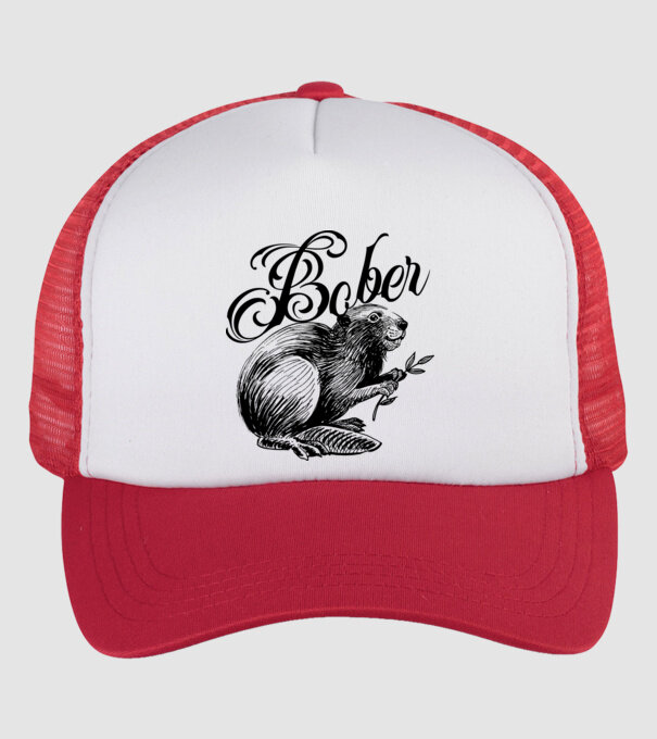 Vintage Bober model alb/roșu pe tricou