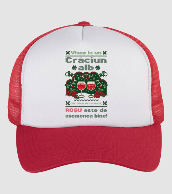 Visez la un Crăciun alb dar dacă se termină, Roșu este de asemenea bine! alb model alb/roșu pe tricou