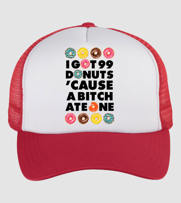 A bitch eat one model alb/roșu pe tricou