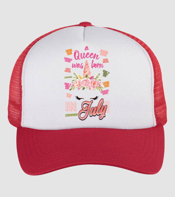 A queen was born in JÚLIUS model alb/roșu pe tricou