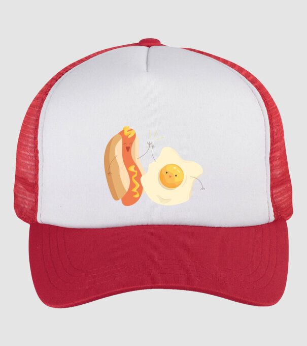 best friends hot dog egg model alb/roșu pe tricou