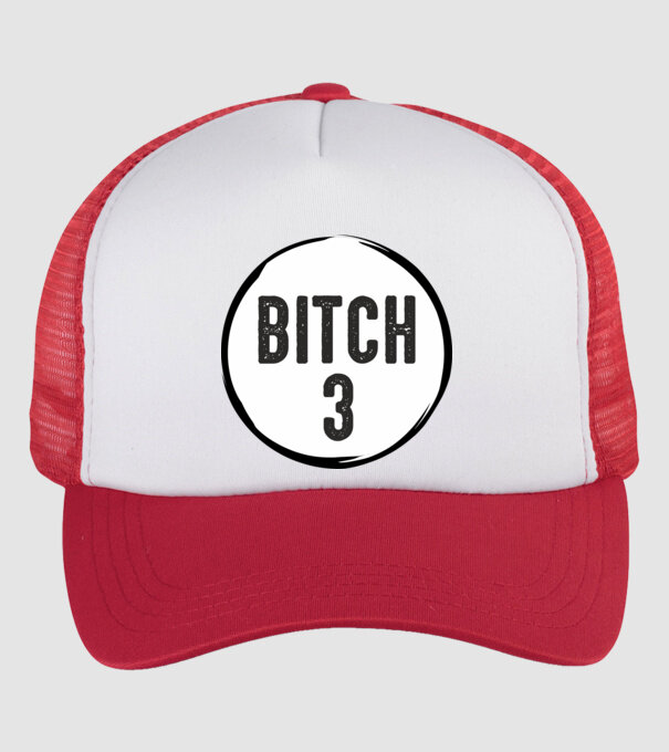 BITCH 3 model alb/roșu pe tricou