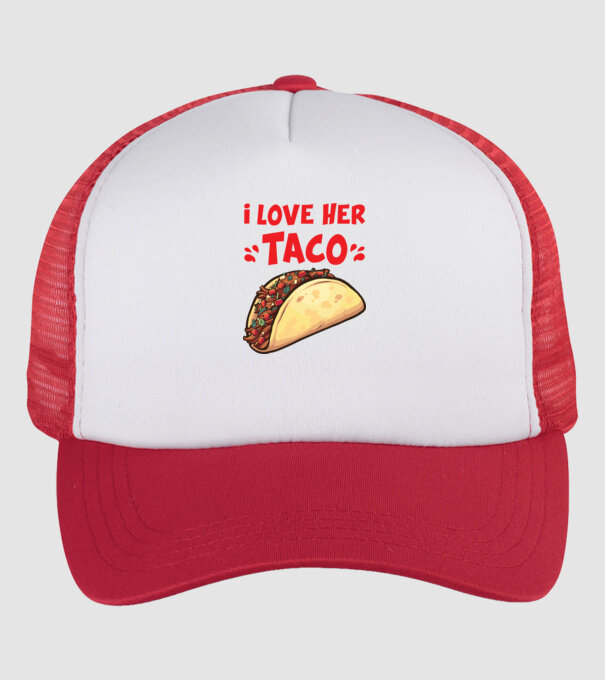 Couple TACO model alb/roșu pe tricou