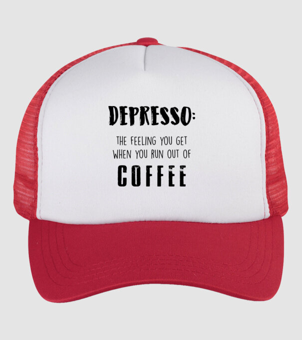 Depresso model alb/roșu pe tricou
