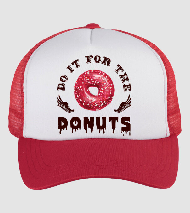 Do it for the donuts model alb/roșu pe tricou