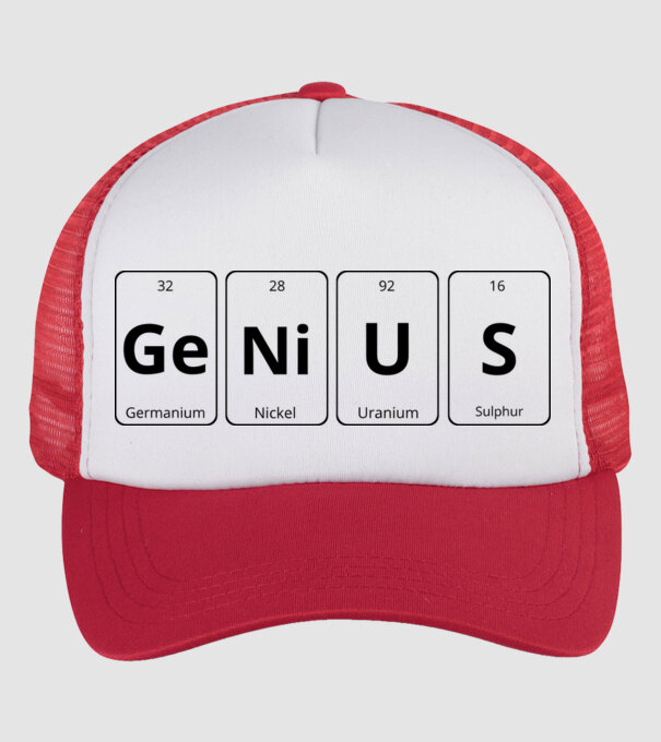 Genius periodic model alb/roșu pe tricou