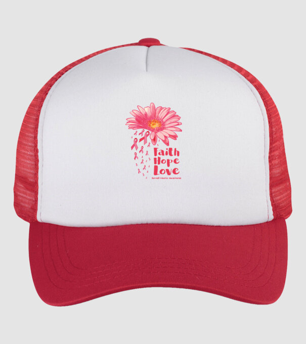 Gerbera faith hope love model alb/roșu pe tricou