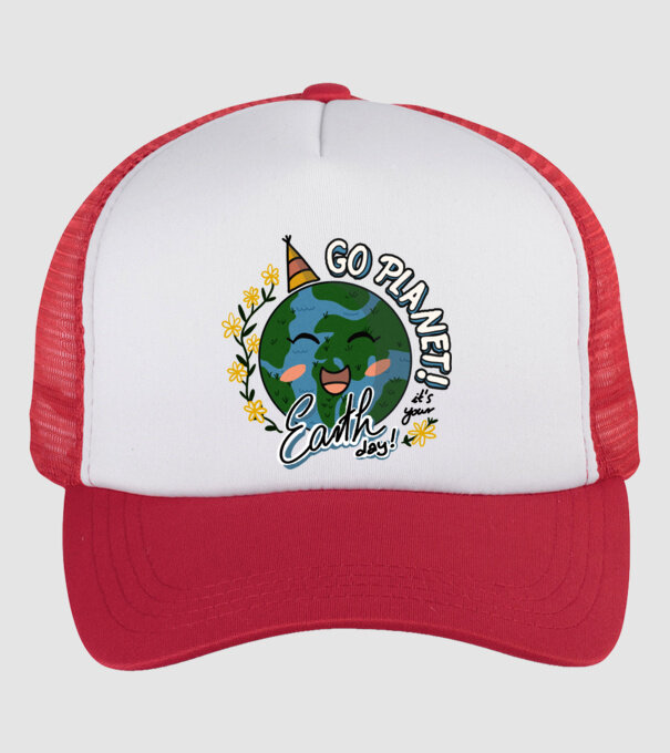 Go planet model alb/roșu pe tricou