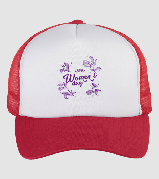 'Happy women''s day' model alb/roșu pe tricou