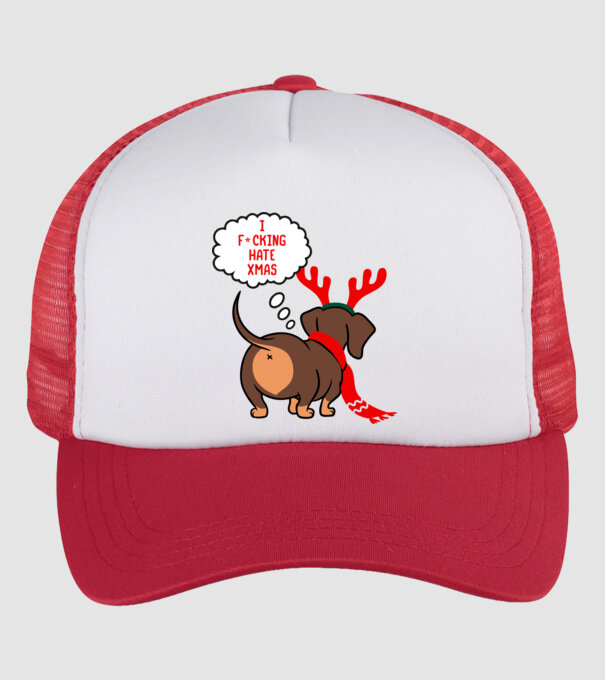 Hate Xmas model alb/roșu pe tricou