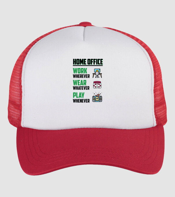 Home office model alb/roșu pe tricou