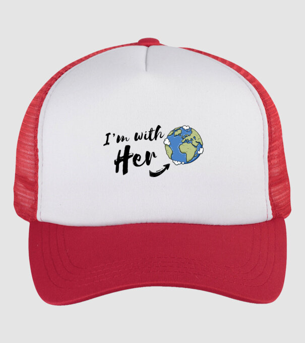 'i''m with her' model alb/roșu pe tricou