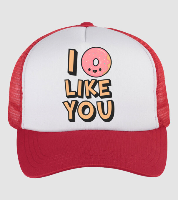 I donut like you model alb/roșu pe tricou