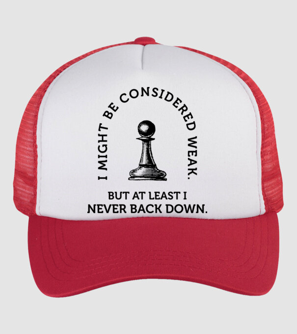 I might be considered weak lght model alb/roșu pe tricou