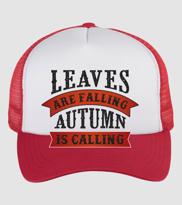 Leaves are falling autumn is calling model alb/roșu pe tricou
