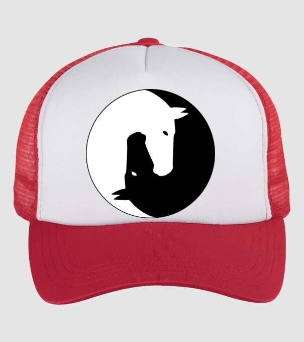 Lovas ying-yang model alb/roșu pe tricou