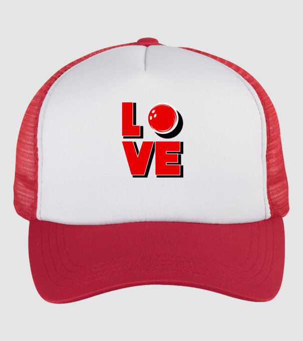 Love bowling model alb/roșu pe tricou