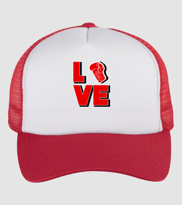 LOVE BOX model alb/roșu pe tricou