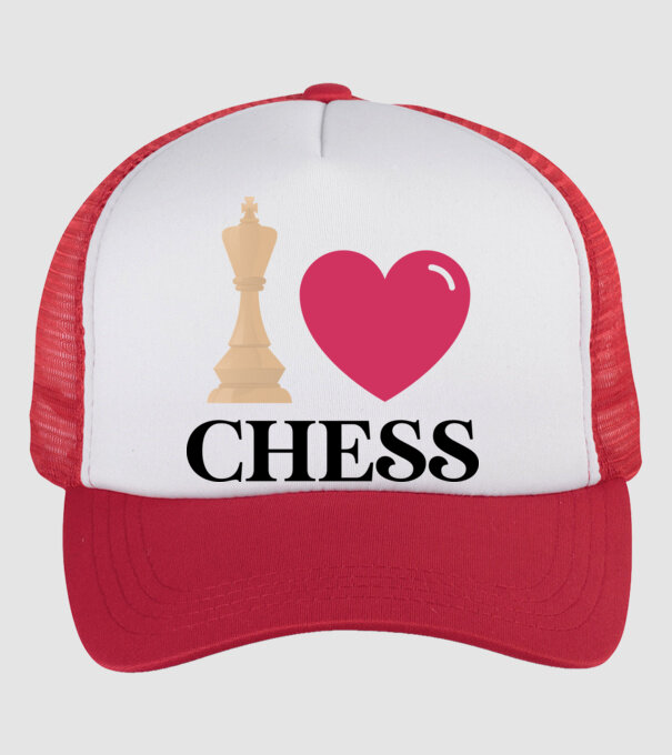Love chess model alb/roșu pe tricou