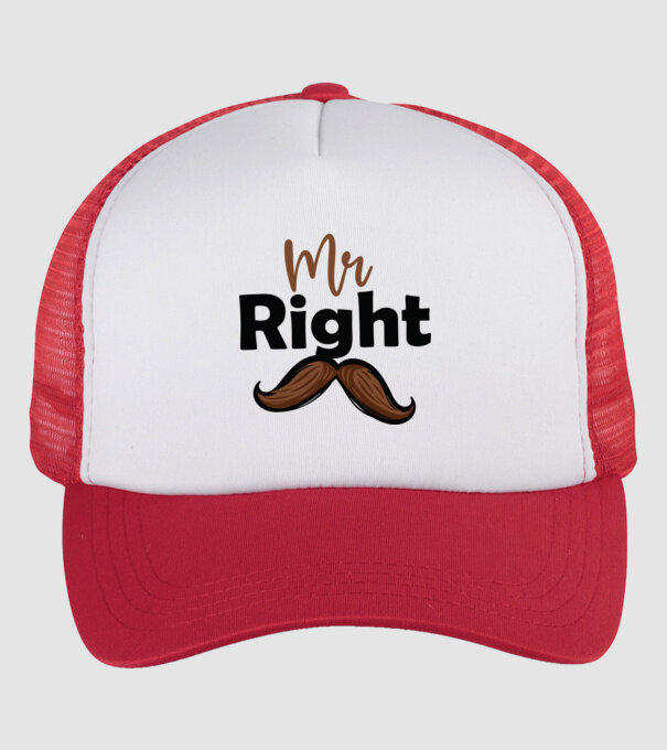 Mr right model alb/roșu pe tricou