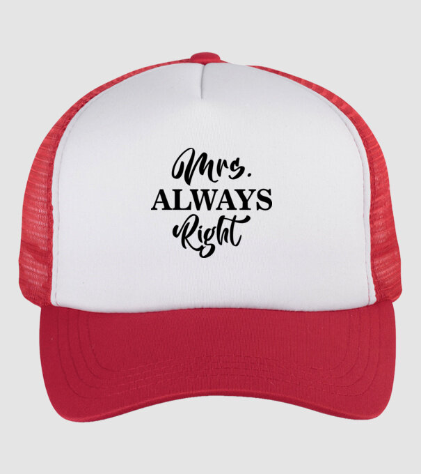 Mrs always right model alb/roșu pe tricou