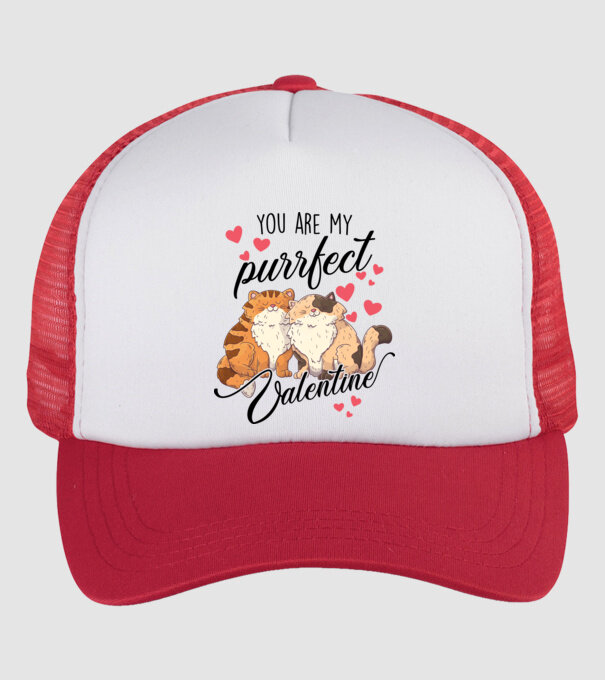My purrfect valentine model alb/roșu pe tricou