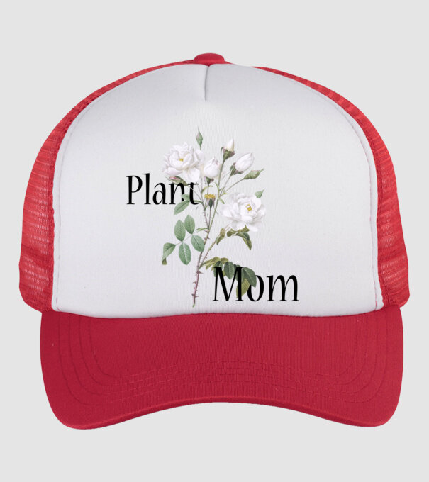 Plant mom model alb/roșu pe tricou