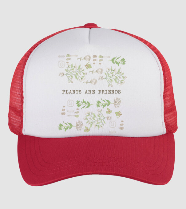 Plants are friends model alb/roșu pe tricou
