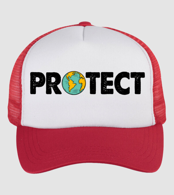 Protect earth model alb/roșu pe tricou