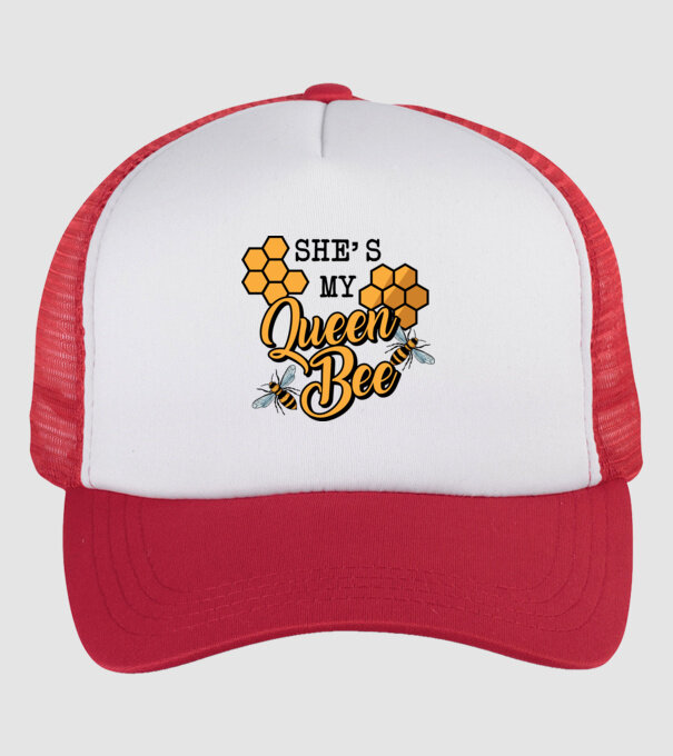 Queen Bee model alb/roșu pe tricou
