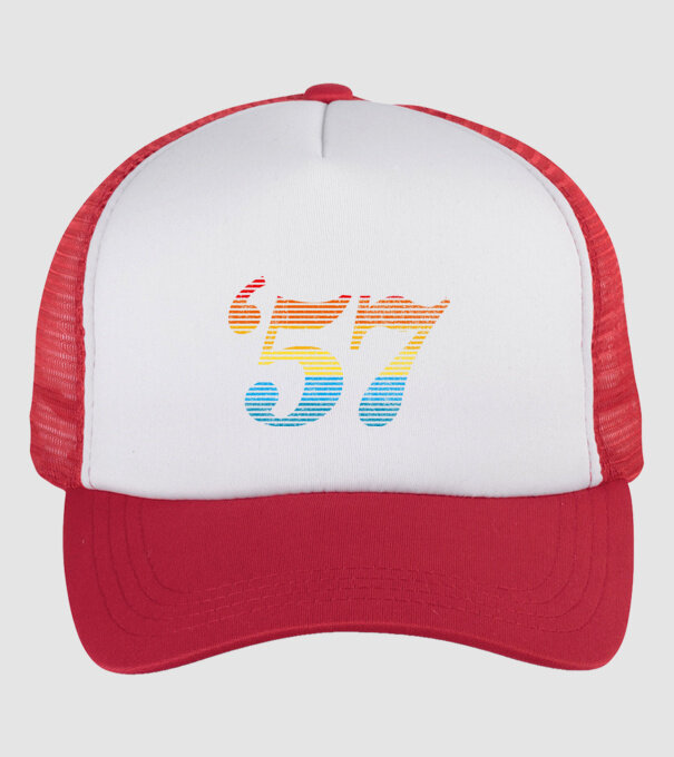 Retro Birthday 1957 model alb/roșu pe tricou