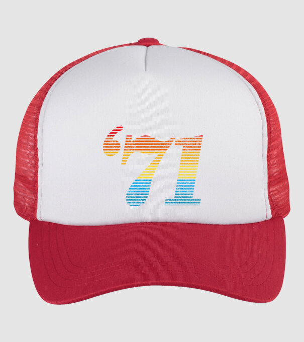 Retro Birthday 1971 model alb/roșu pe tricou