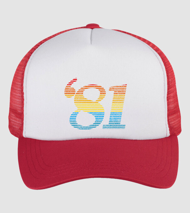 Retro Birthday 1981 model alb/roșu pe tricou