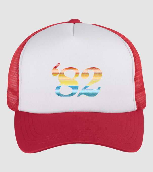 Retro Birthday 1982 model alb/roșu pe tricou