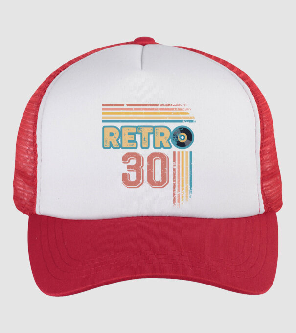 Retro 30 Birthday model alb/roșu pe tricou