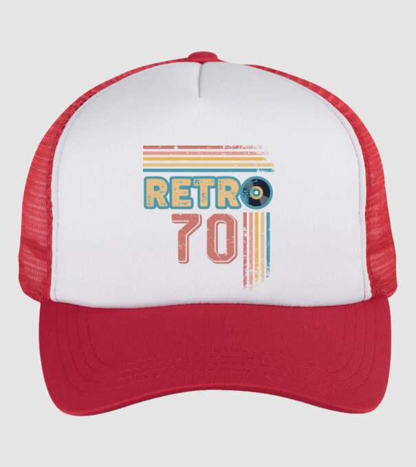 Retro 70 Birthday model alb/roșu pe tricou