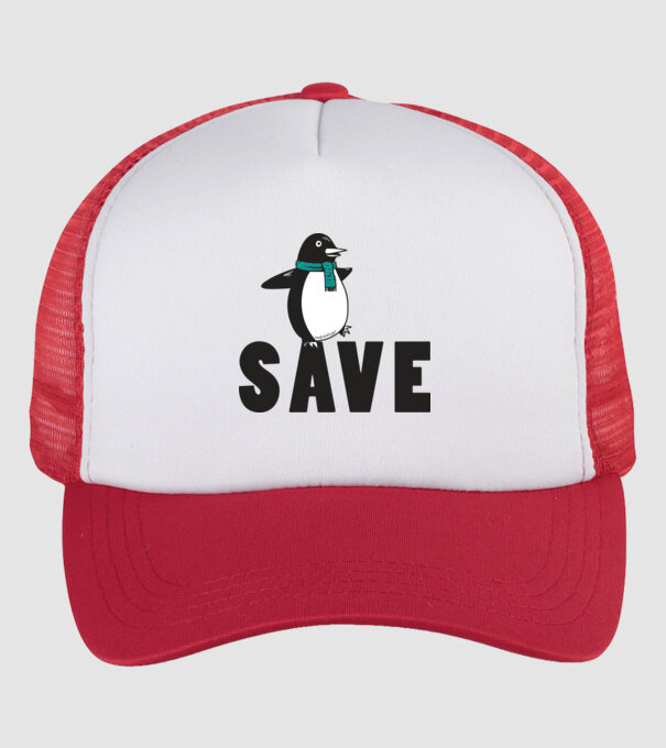 Save penguin model alb/roșu pe tricou