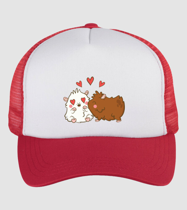 HAMSTERI ÎNDRĂGOSTIȚI model alb/roșu pe tricou