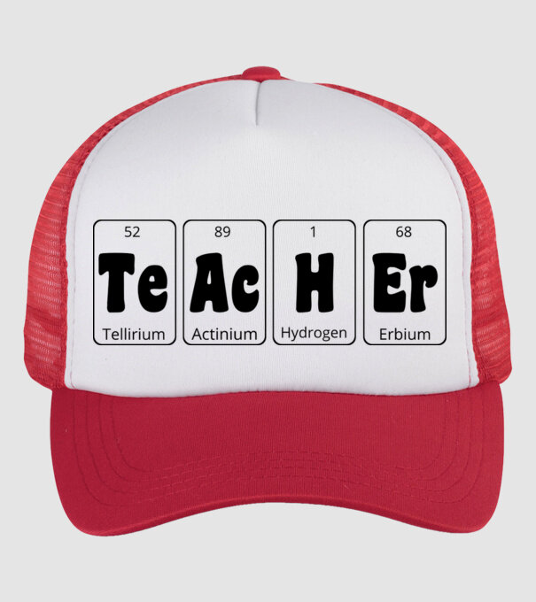 Teacher periodic model alb/roșu pe tricou
