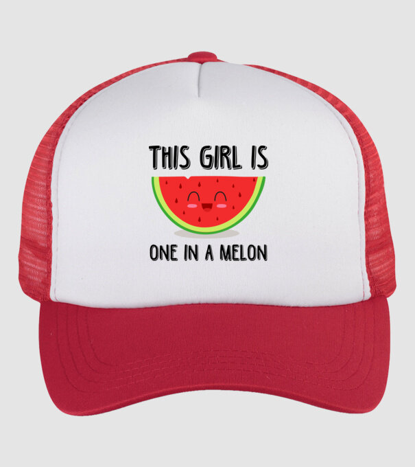 This girl is one in a melon model alb/roșu pe tricou