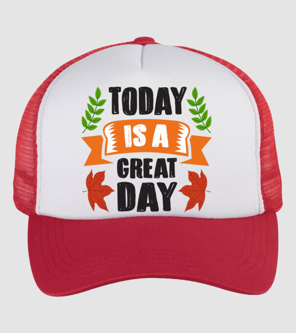 Today is a great day model alb/roșu pe tricou