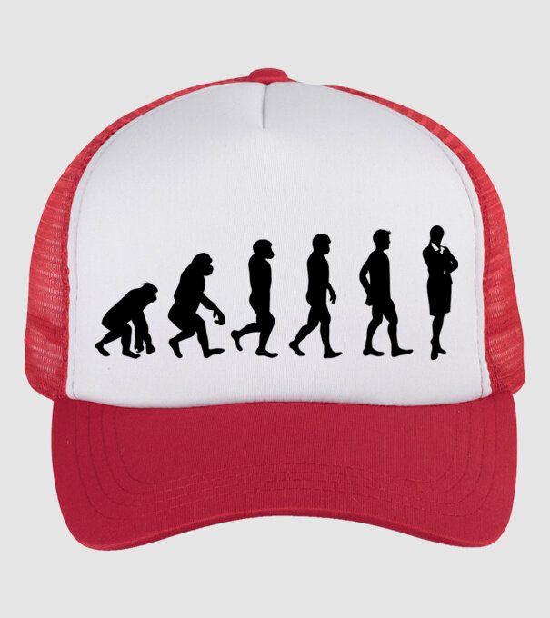 Evoluție femeie de afaceri model alb/roșu pe tricou