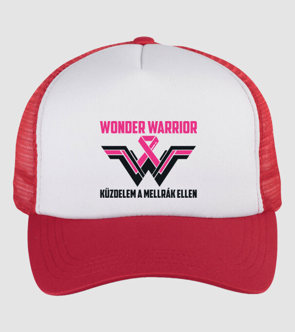 WONDER WARRIOR model alb/roșu pe tricou