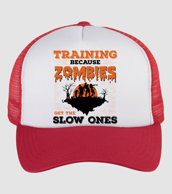 Zombies get the slow ones model alb/roșu pe tricou