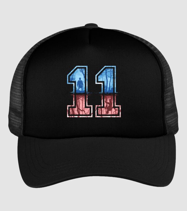 11 eleven stranger things model negru pe tricou