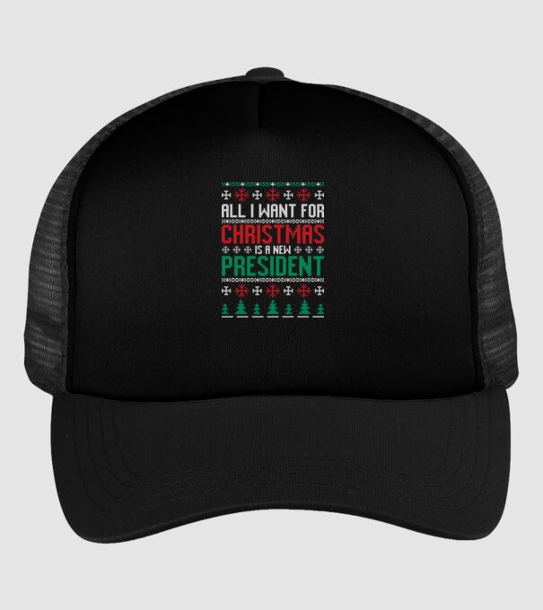 All I want for christmas model negru pe tricou