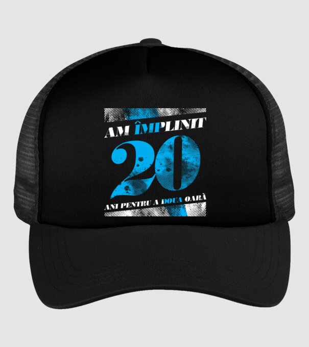 Am împlinit 20 ani pentru a doua oară model negru pe tricou
