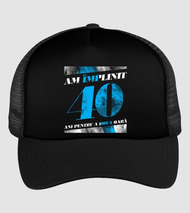 Am împlinit 40 ani pentru a doua oară model negru pe tricou