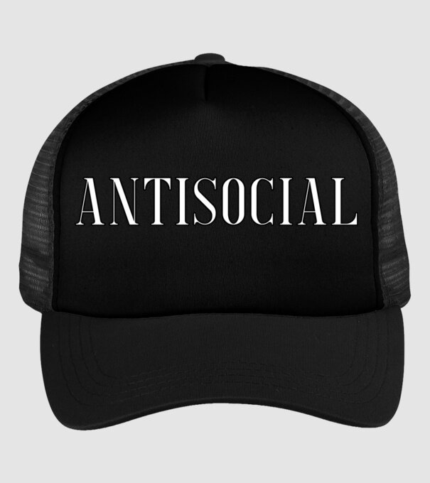 Antisocial model negru pe tricou