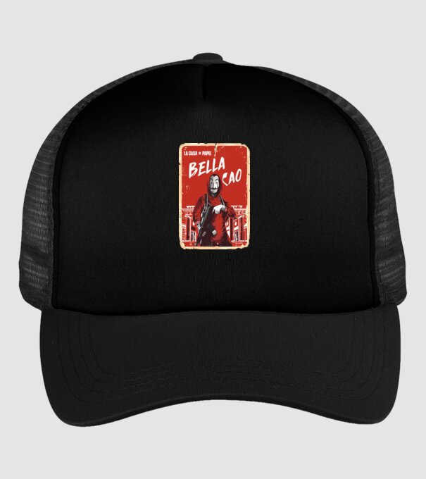 bella ciao poster retro model negru pe tricou